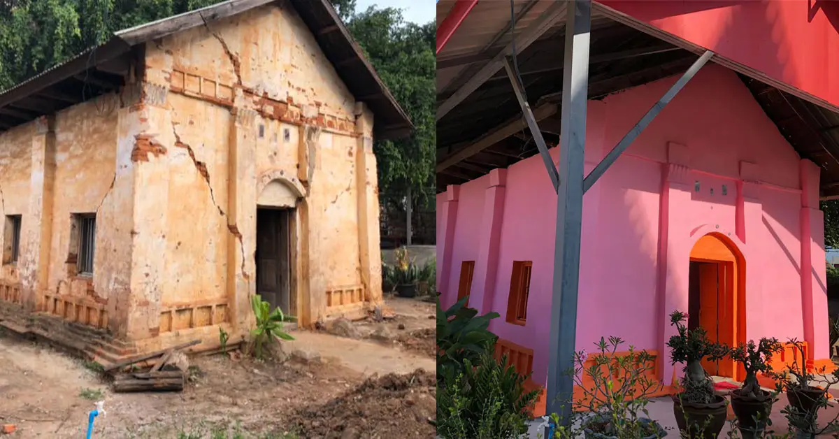 โบสถ์เก่า สีชมพู ชัยภูมิ