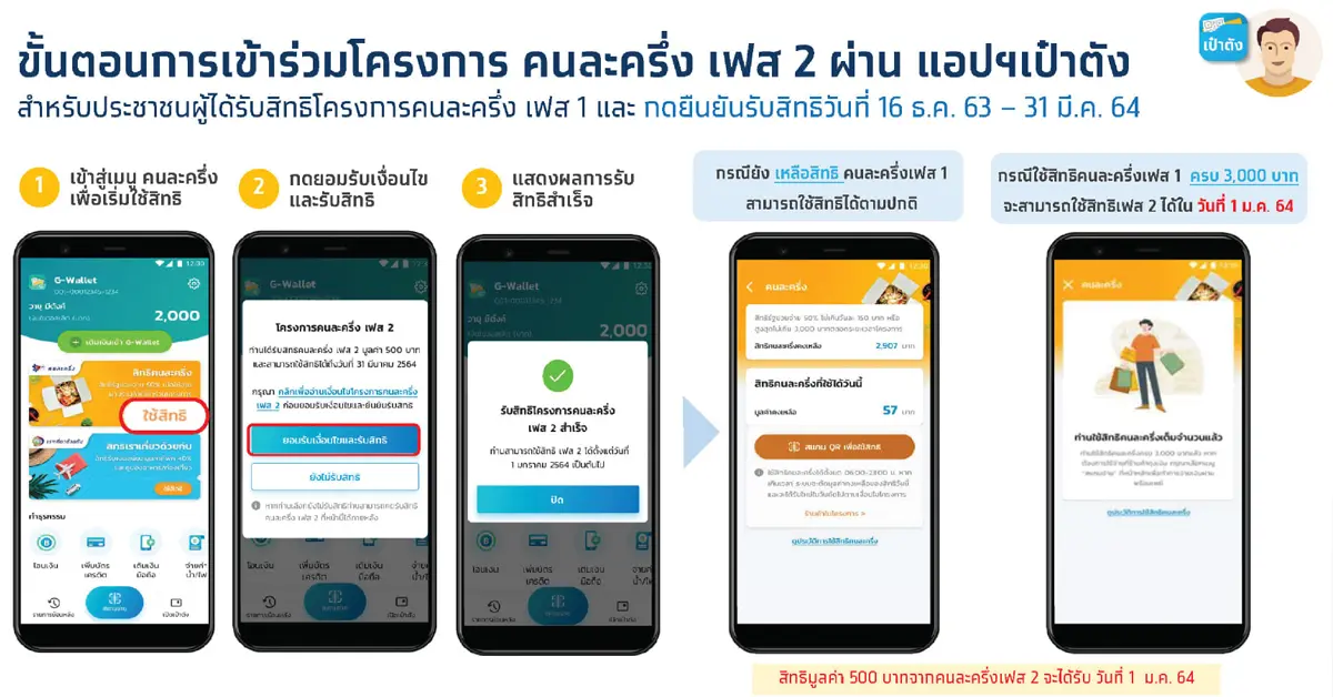 ลงทะเบียนคนละครึ่ง