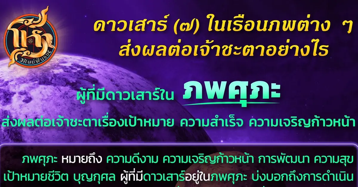 โหราศิษย์ฟันธง ดาวเสาร์