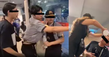 พนักงาน McDonald's ช่วยผู้ชุมนุม