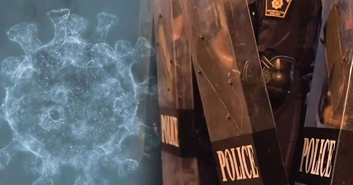 ตำรวจควบคุมฝูงชน โควิด วังทองหลาง