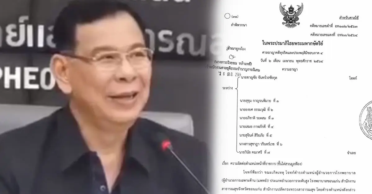 ยกฟ้อง ปลัดสธ. หมอชาญชัย