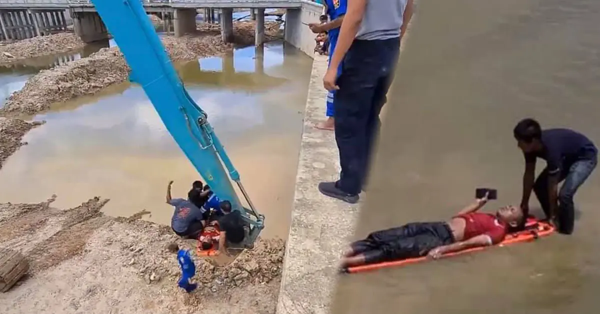 พ่อค้ายาหนีตำรวจ โดดลงคลอง