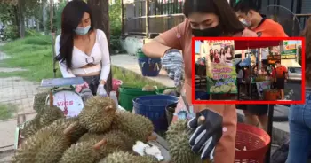 สาว PR เปิดร้านขายทุเรียน