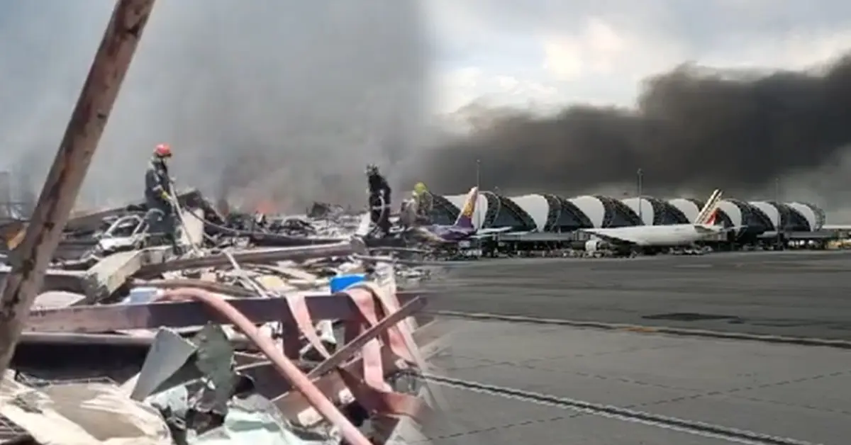 ควันพิษจากโรงงานเคมีไฟไหม้