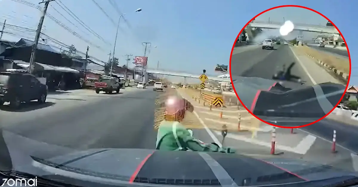 กระบะซิ่งชนมอเตอร์ไซค์