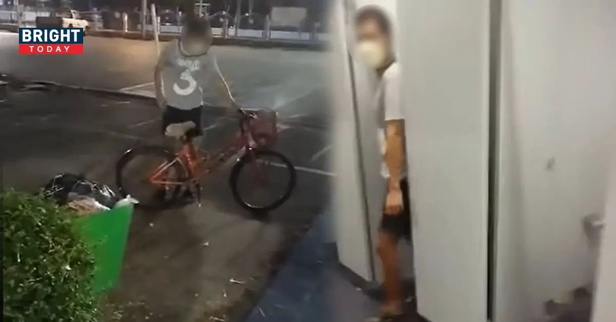 หนุ่มโรคจิตแอบเข้าห้องน้ำหญิง