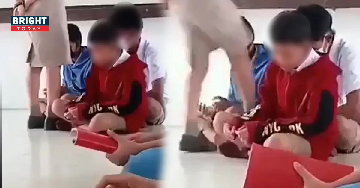 ครูสาวเตะเด็ก