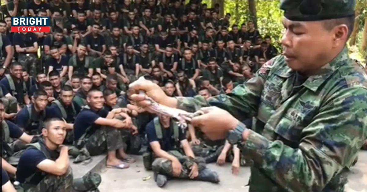 สาธิตกินตุ๊กแกดิบ