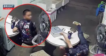 หนุ่มหันมามองกล้องตกใจช็อก