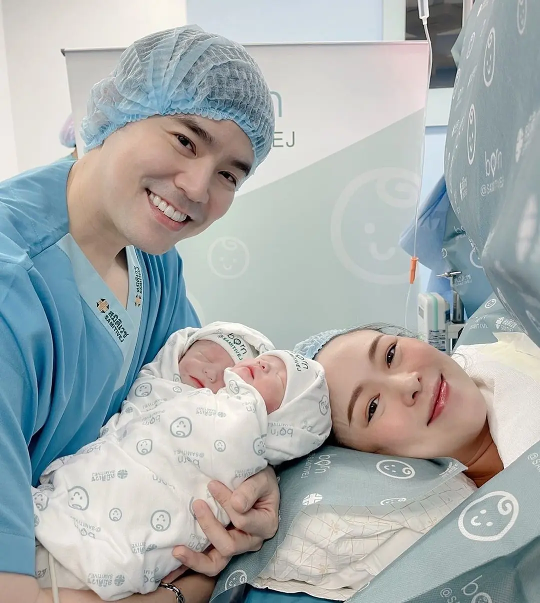 คลอดแล้ว-บีม-กวี-ออย-เผยโฉมหน้าลูกแฝดหญิงคู่ที่-2-2