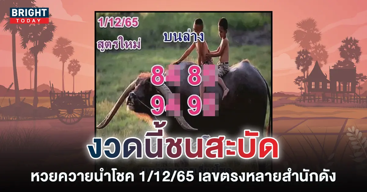 หวยควายนำโชค-1-12-65-เลขเด็ดงวดนี้-หวยรัฐบาลไทย-1