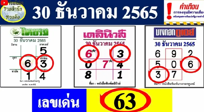 หวยไทยรัฐ-หวยเดลินิวส์-หวยบางกอกทูเดย์-30-12-65-2