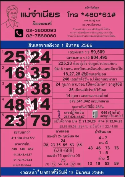 เลขเด็ด-แม่จำเนียร-หวยรัฐบาล-งวดนี้-1-3-66