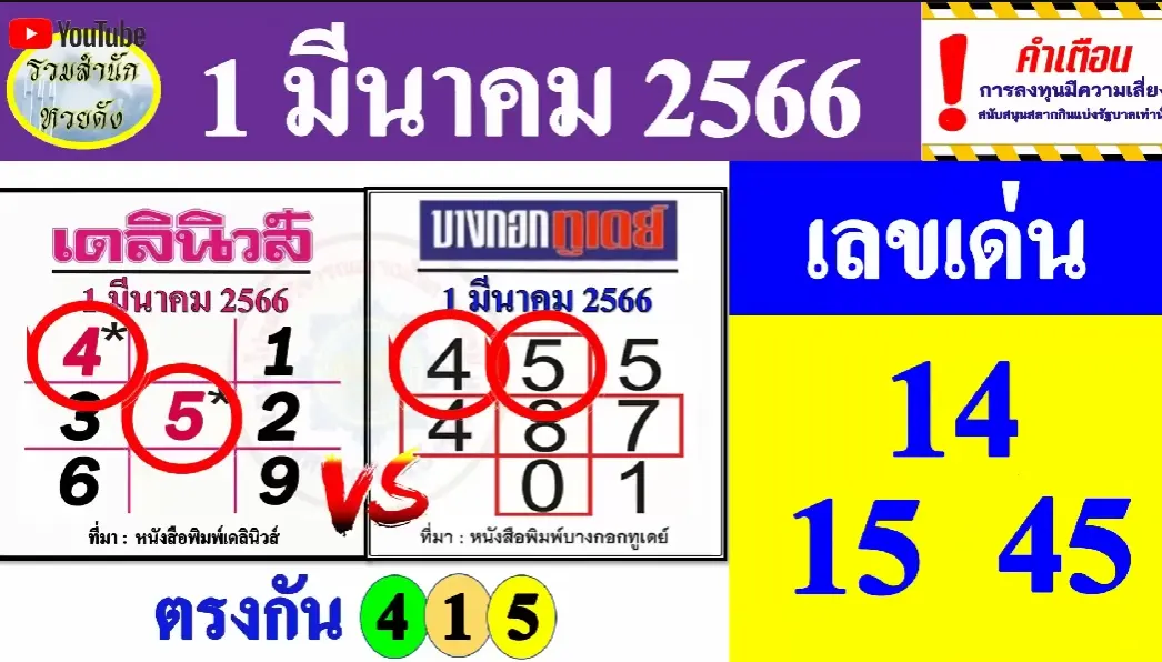 หวยเดลินิวส์-บางกอกทูเดย์-1-3-66