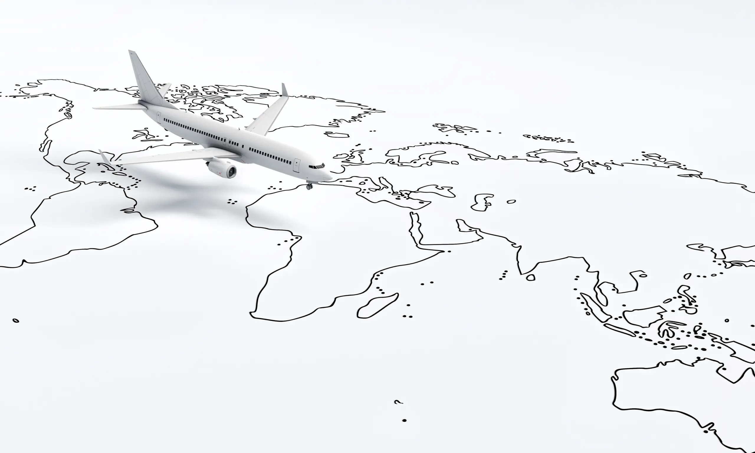 plane-flies-white-paper-map-world-travel-background-travel-wanderlust-concept-3d-illustration-rendering