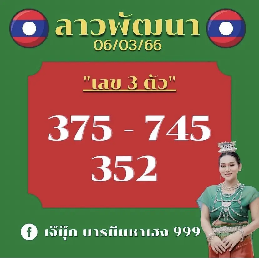 หวยลาววันนี้-6-3-66-หวยลาว-เจ๊นุ๊ก-บารมีมหาเฮง