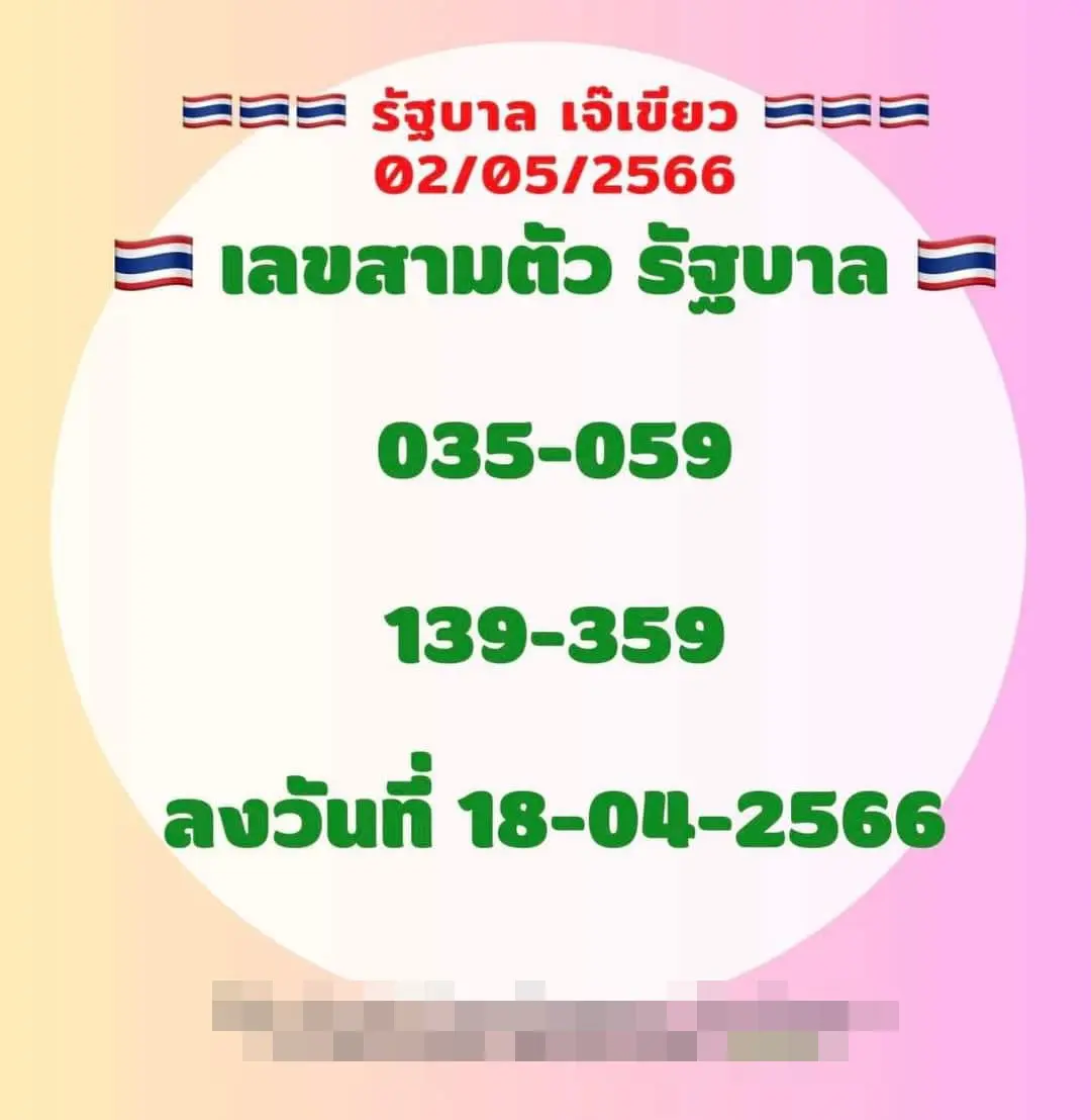 หวยรัฐบาล-2-5-66-เลขสามตัว-เจ๊เขียว