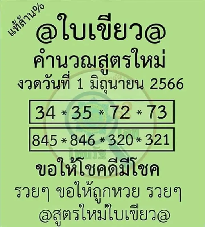 เลขเด็ด-หวยใบเขียว-1-6-66