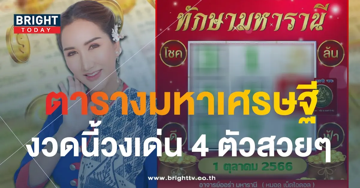 เลขเด็ด ตารางทักษามหารานี 1 10 66-1-min