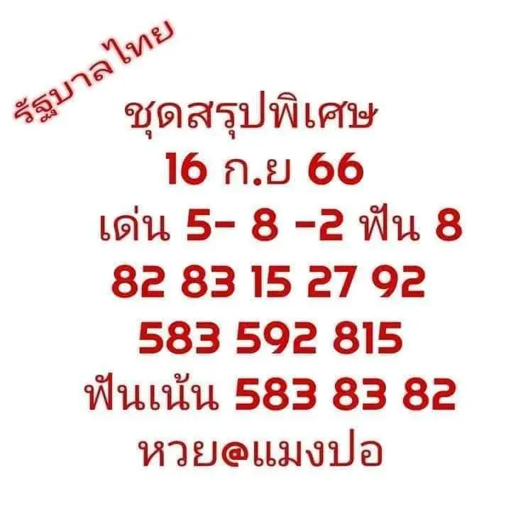 หวยแมงปอ-ชุดสรุปพิเศษ