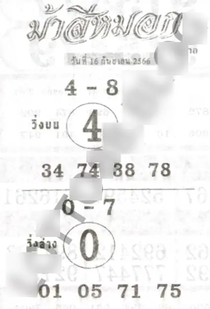 หวย-ม้าสีหมอก