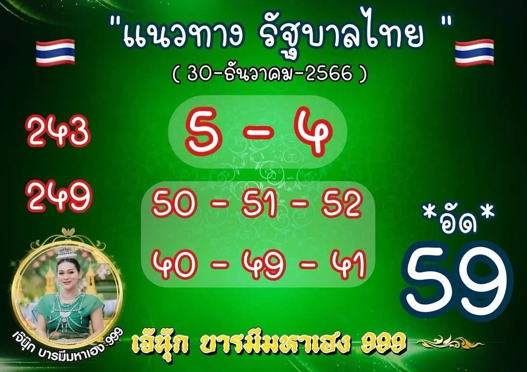 เลขเด็ด เจ๊นุ๊ก บารมีมหาเฮง 30 12 66