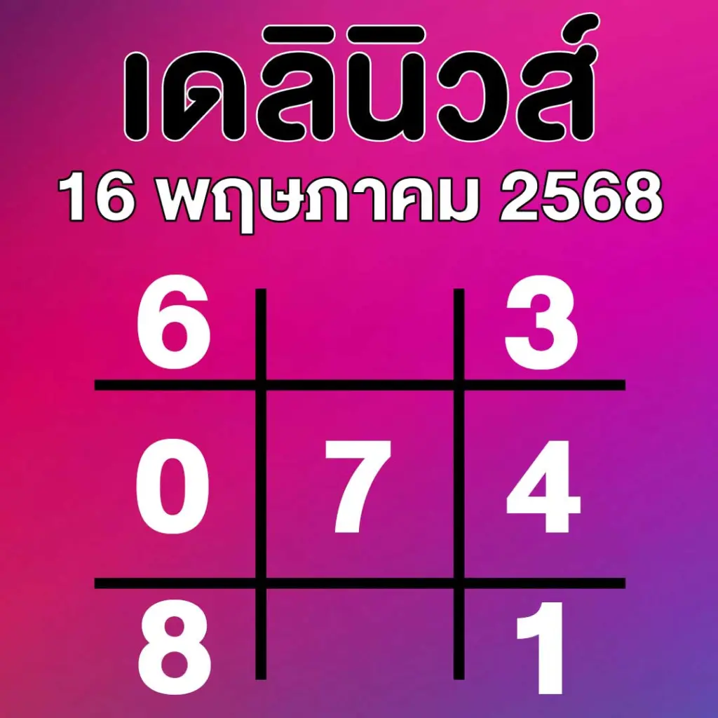 ตารางทักษา เดลินิวส์ แนวทางหวยวันศุกร์ 16 พฤษภาคม 2568