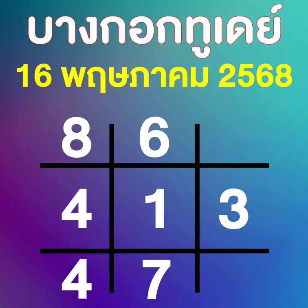 ตารางทักษาบางกอกทูเดย์ ล่าสุด หวยวันศุกร์ 16 พฤษภาคม 2568