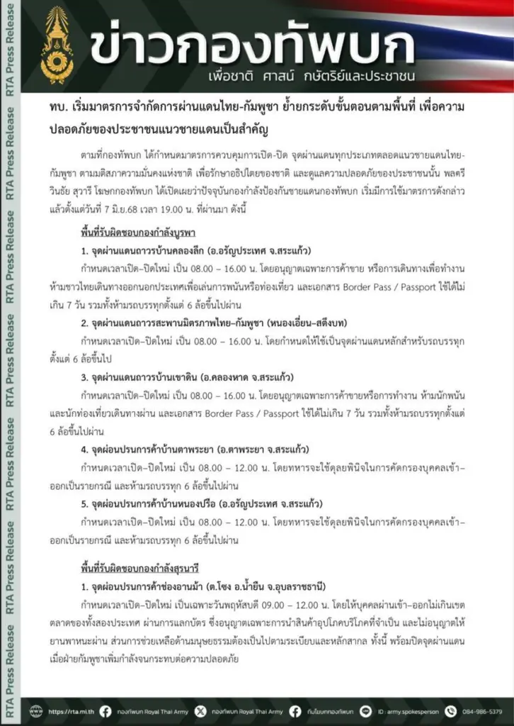กองทัพบกปิดด่าน1