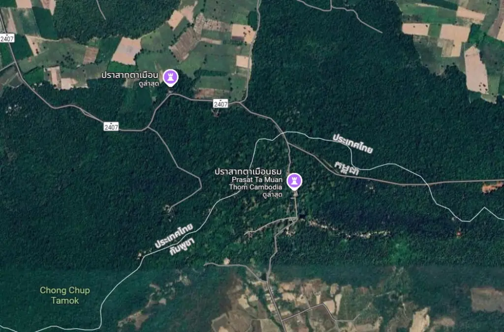 เขมรย้ายหมุด ปราสาทตาเมือนธม ใน Google Map