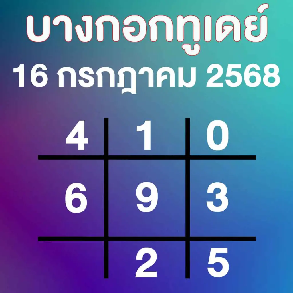 แนวทางบางกอกทูเดย์ ล่าสุด หวยวันพุธ 16 กรกฎาคม 2568