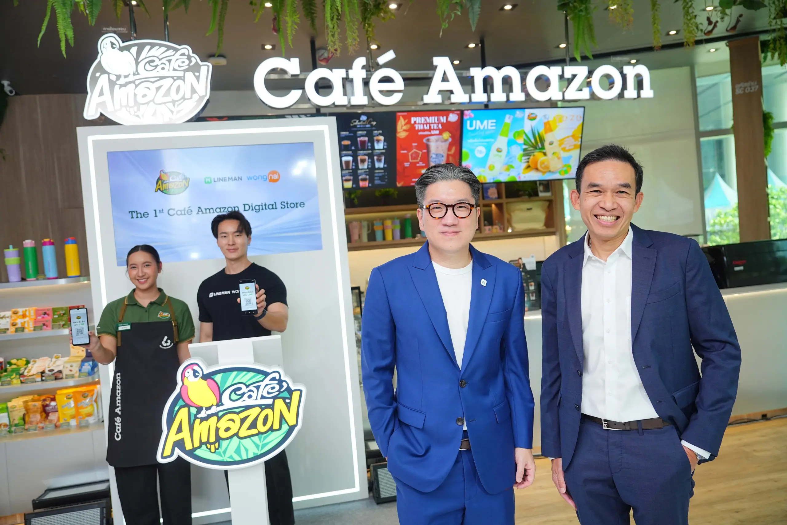 01 - LINE MAN Wongnai จับมือ Café Amazon เปิดตัว Digital Store แห่งแรกขอ