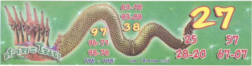ปกปฏิทินคำชะโนด สิงหาคม หวยออกวันศุกร์ 1-8-68