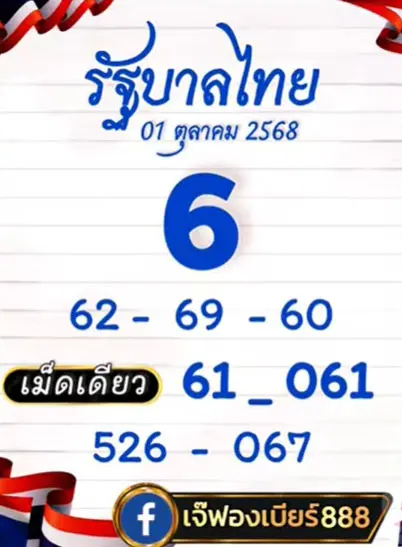 เจ๊ฟองเบียร์ ล่าสุดวันนี้ แนวทาง หวยวันพุธ 1 ตุลาคม 2568