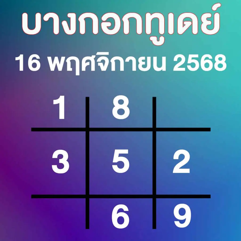 บางกอกทูเดย์ 16 11 68 เลขเด็ดล่าสุด แนวทาง หวยออกวันอาทิตย์