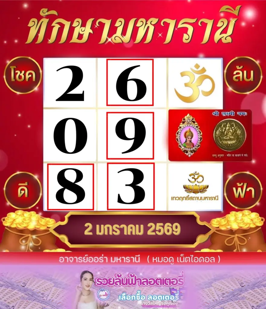 รวมเลข อาจารย์ออร่า 2 1 69 สรุปให้ 3 ตัว 2 ตัว หวยออกปีใหม่ 2569 (1)