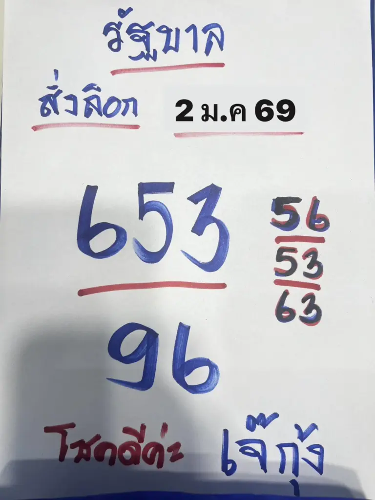 เจ๊กุ้งพารวย 2 1 69 เลขเด็ดล่าสุด แนวทาง 3 ตัว 2 ตัว หวยออกปีใหม่ 69
